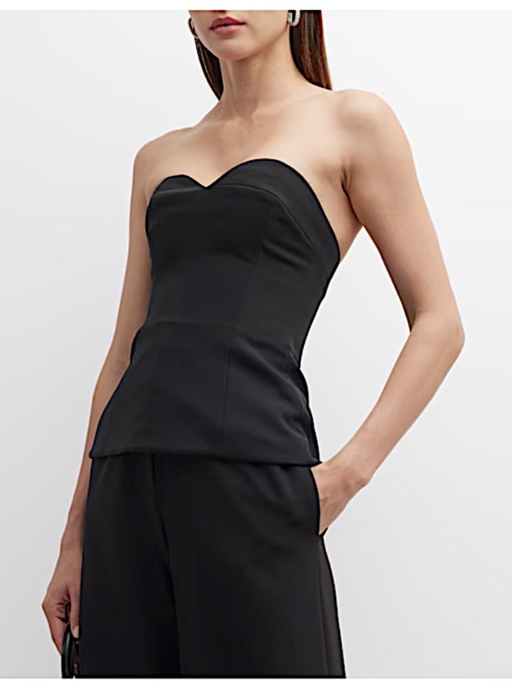 Lela Rose Sweetheart Strapless Bustier Top